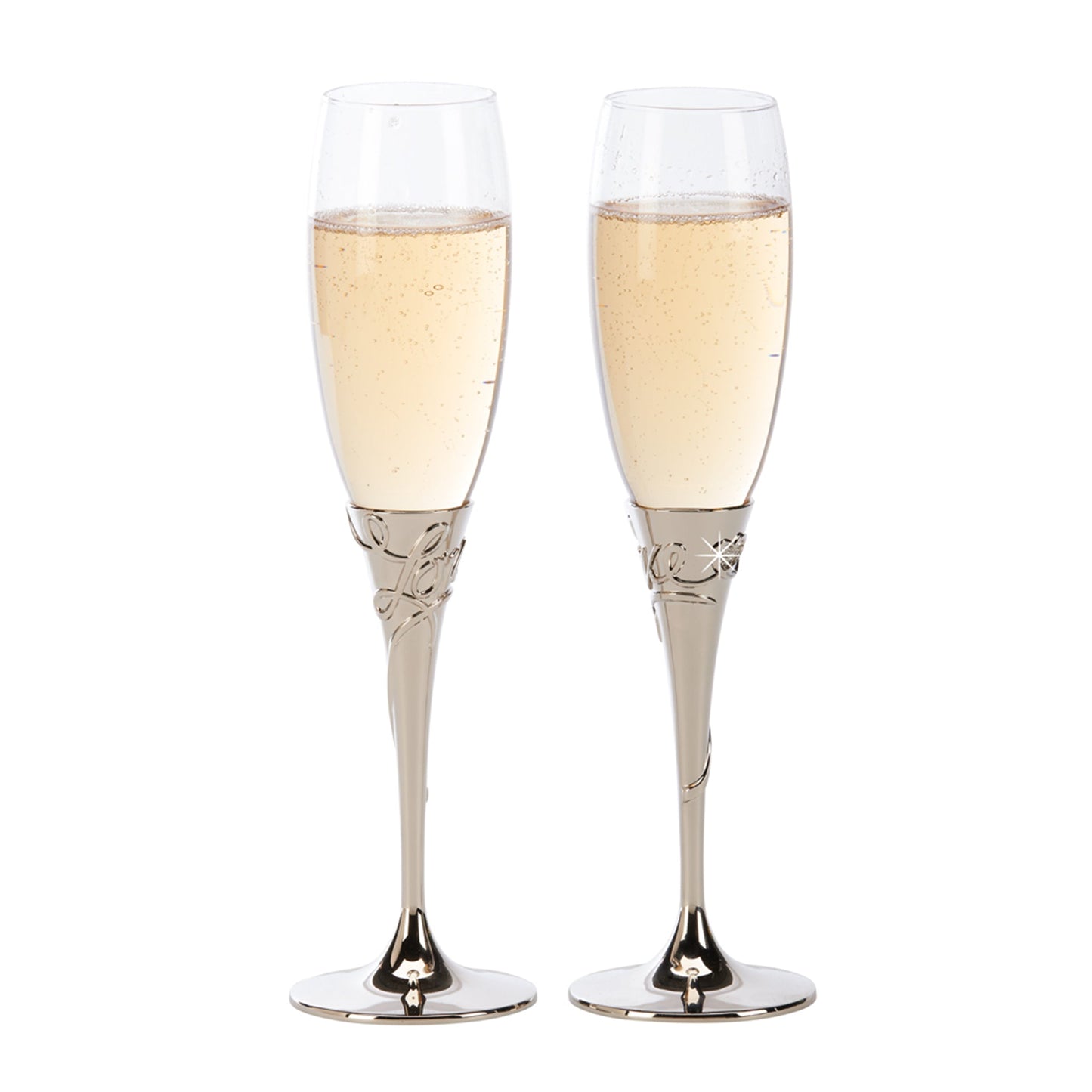 "Love" Toasting Flutes, Pair, 9.75" H