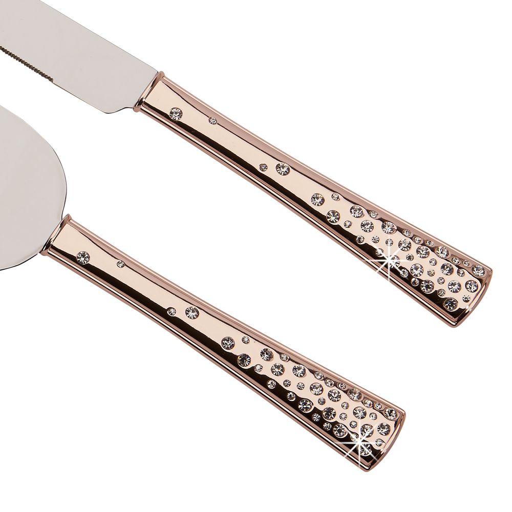 "Galaxy" Rose Gold Knife & Server Set, 13" L