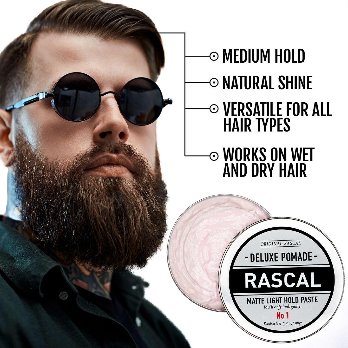 #1 Matte Look, Light Hold Paste by Rascal Men's Grooming