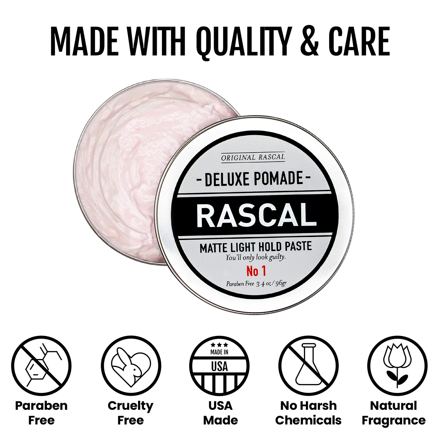 #1 Matte Look, Light Hold Paste by Rascal Men's Grooming