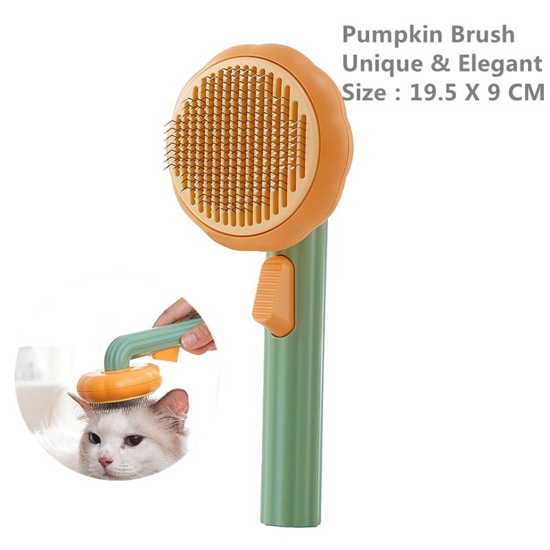 🎃 🎃  Pumpkin Pet Brush, Self Cleaning  Brush for Shedding Dog Cat  _mkpt44 by Js House