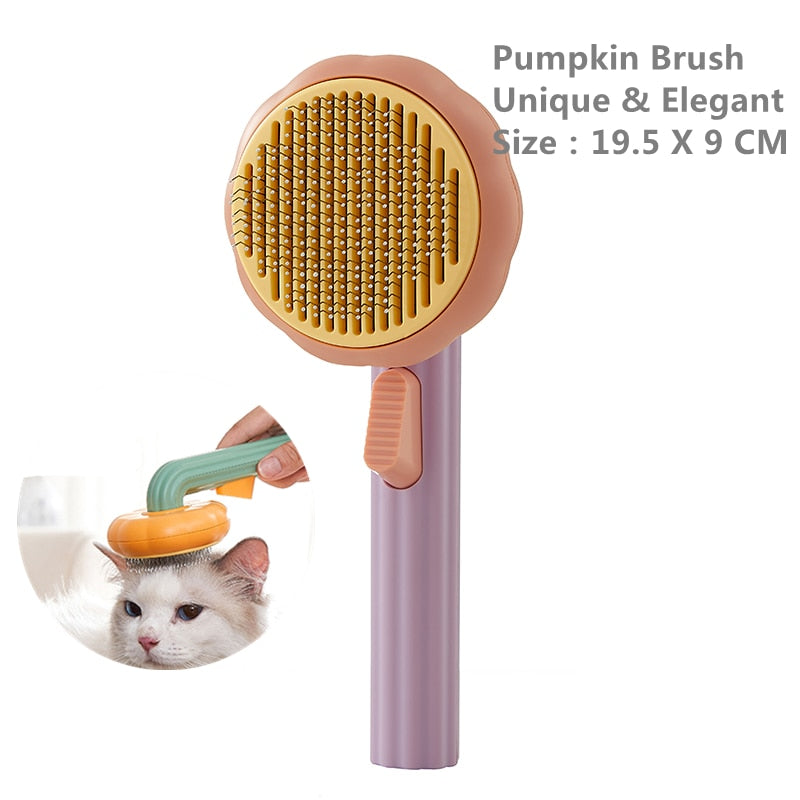 🎃 🎃  Pumpkin Pet Brush, Self Cleaning  Brush for Shedding Dog Cat  _mkpt44 by Js House