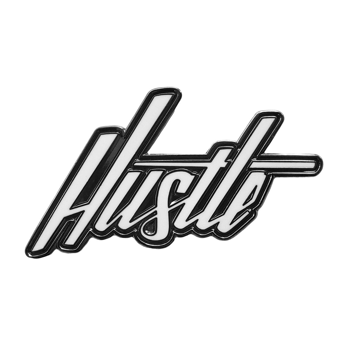 "Hustle" Hand-Lettered Pin by Kolorspun