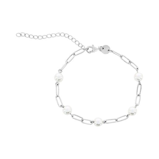 "Stapled In Love" Silver Plated Chain Bracelet by Donatello Gian