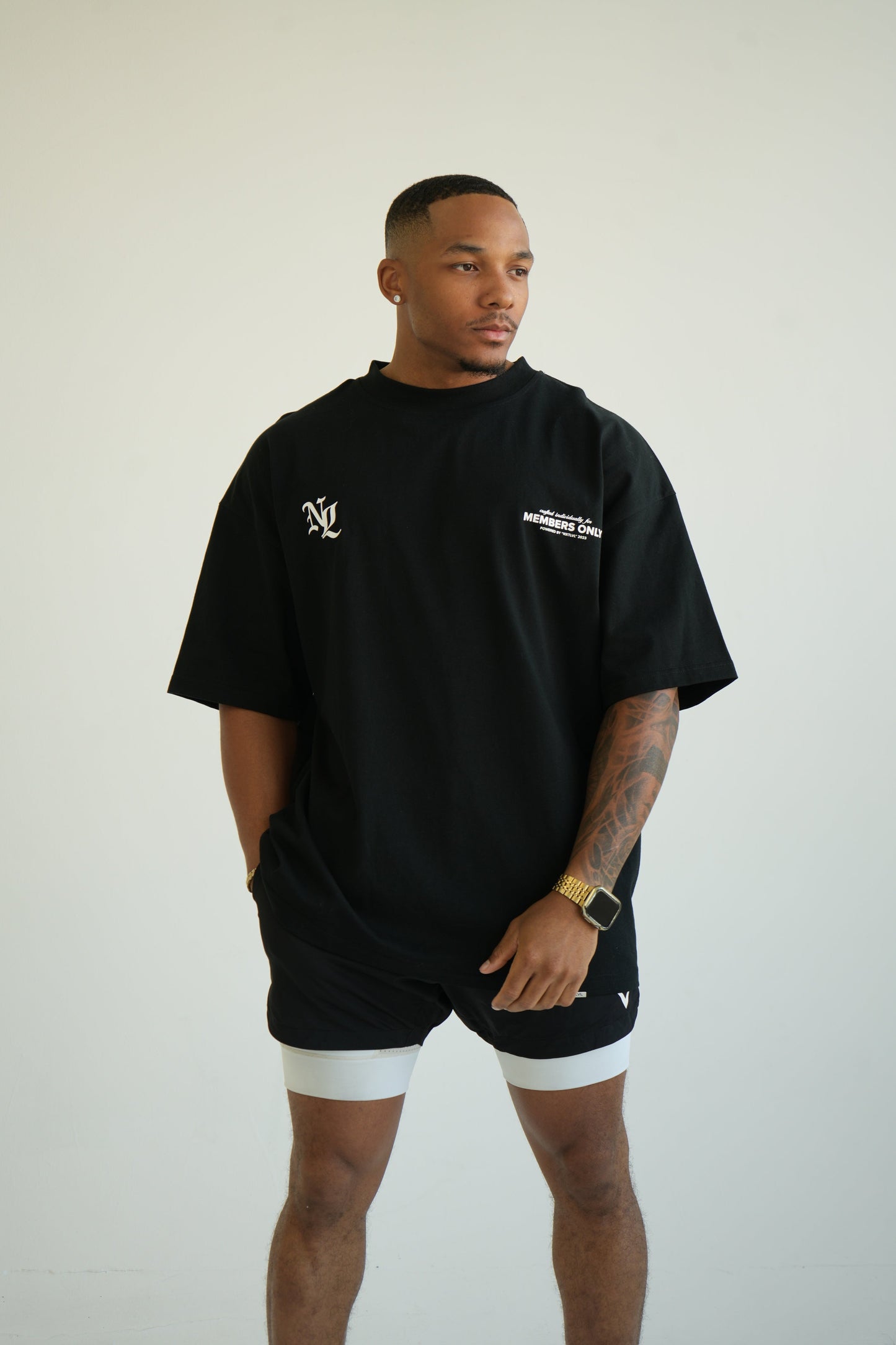 "MEMBERS ONLY" OVERSIZED UNISEX TEE - ONYX BLACK from NXTLVL ATHLETIC