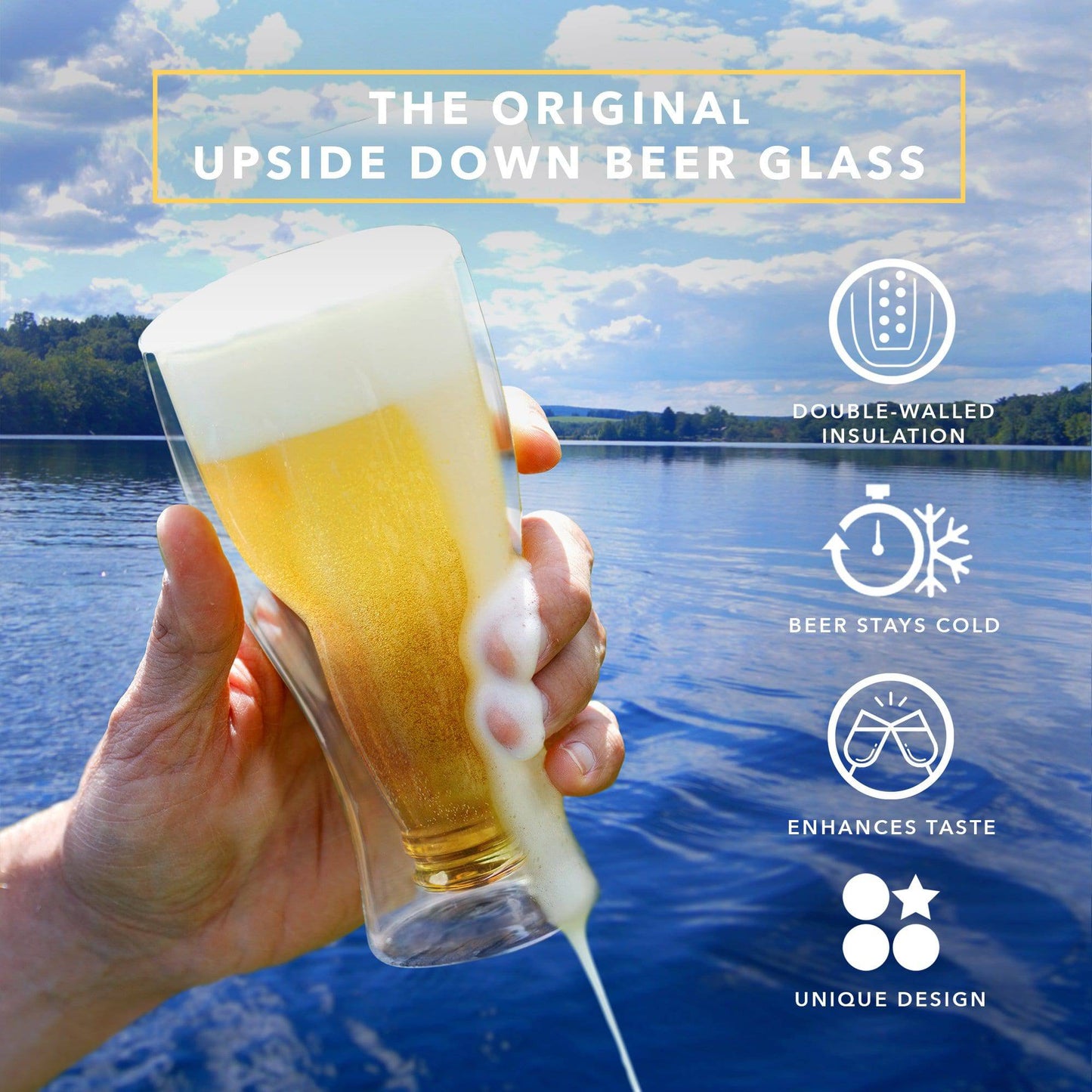 "Upside Down" Beer Glasses from Dragon Glassware