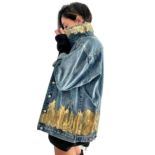 'Beyond Gold' Denim Jacket by Wren + Glory