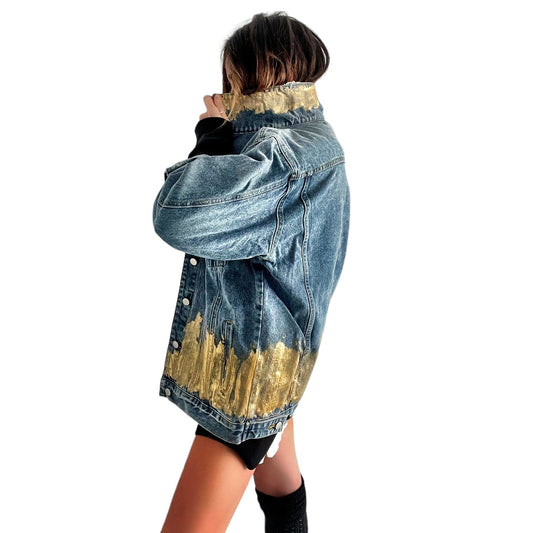 'Beyond Gold' Denim Jacket by Wren + Glory