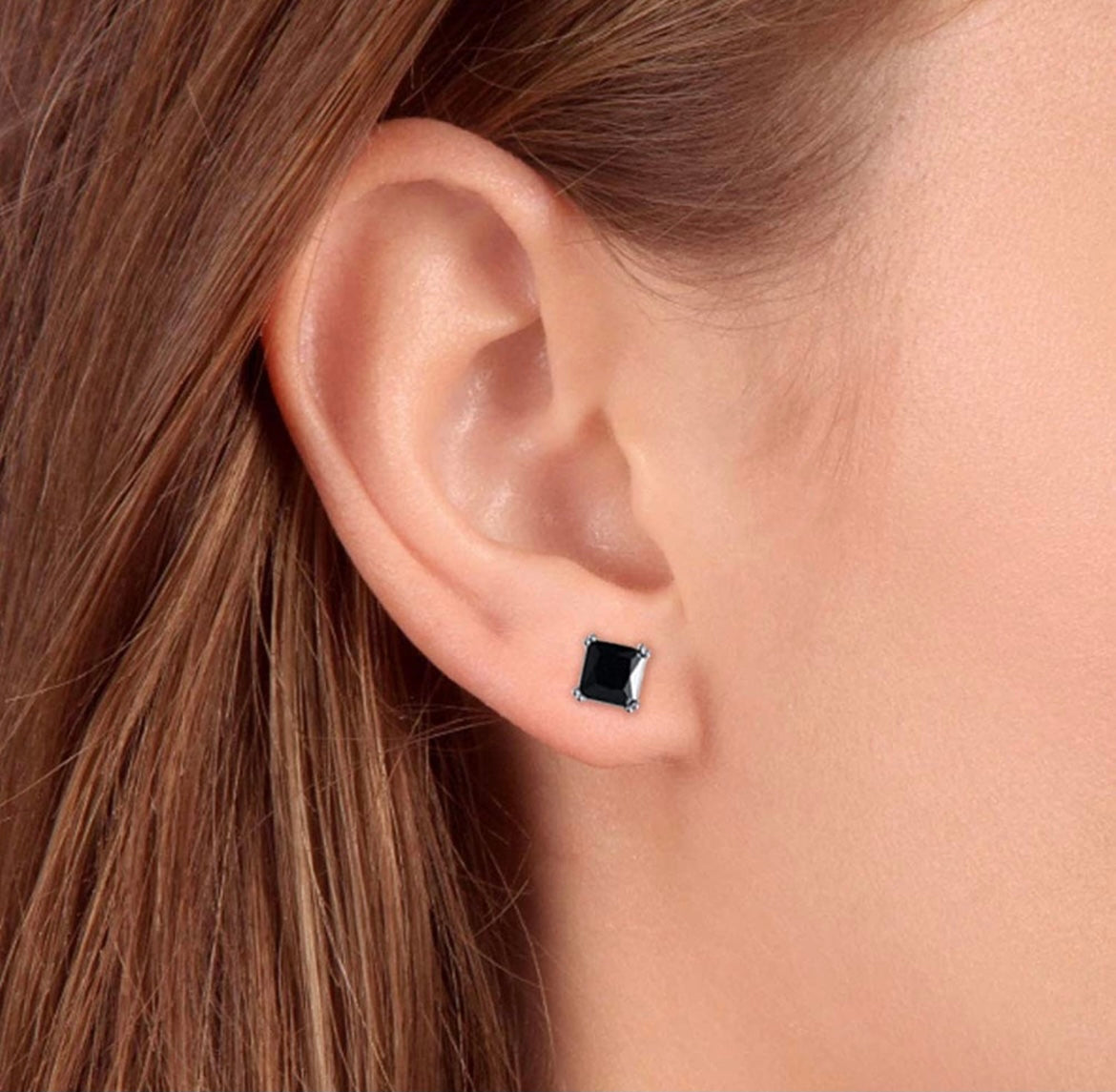 " The Black Out " Sterling Silver 6MM Square Studs by Donatello Gian