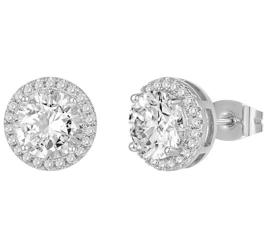 “Angel halo” Round Cut Halo Studs Earrings - 3 Finishes by Donatello Gian