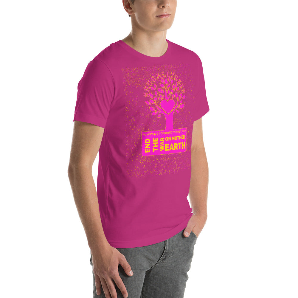 #HugAllTrees Short-Sleeve Unisex T-Shirt by Proud Libertarian